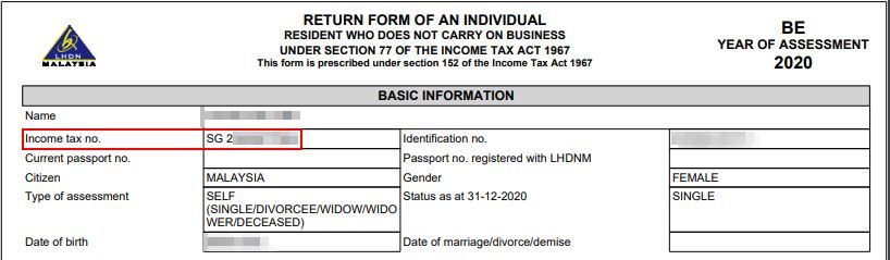 LHDN Tax Identification Number